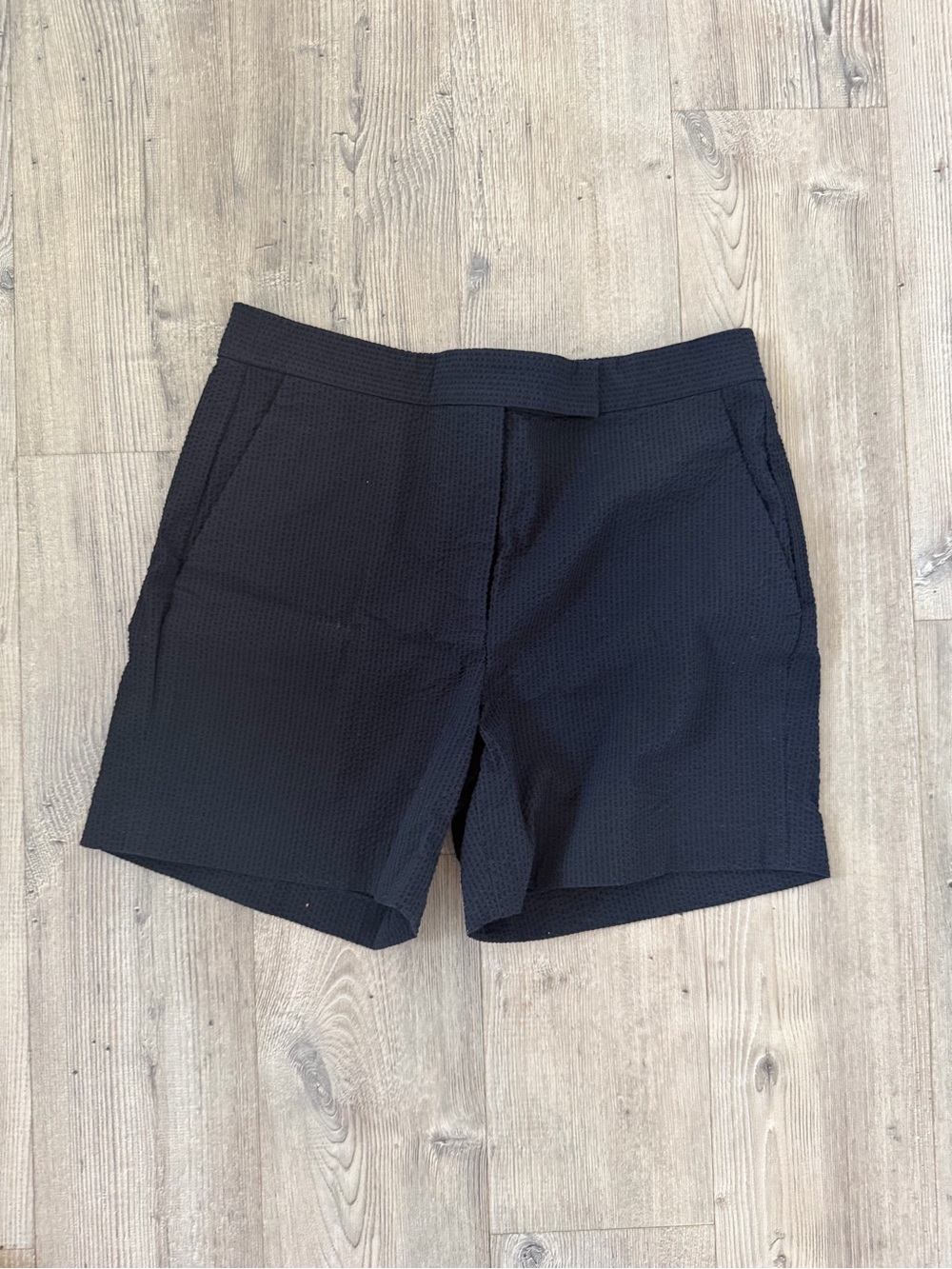 Theory Black Textured Flat Front Men's Shorts